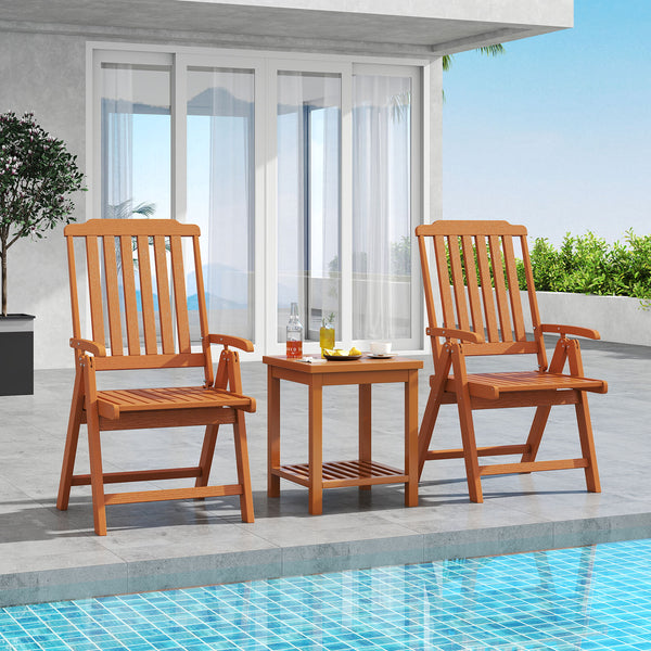 Foldable Patio Chair, All-Weather HDPE Outdoor Dining Chair w/ Armrest