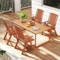 Foldable Patio Chair, All-Weather HDPE Outdoor Dining Chair w/ Armrest