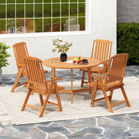 Foldable Patio Chair, All-Weather HDPE Outdoor Dining Chair w/ Armrest