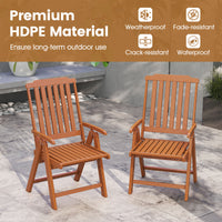 Foldable Patio Chair, All-Weather HDPE Outdoor Dining Chair w/ Armrest