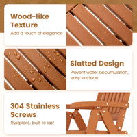 Foldable Patio Chair, All-Weather HDPE Outdoor Dining Chair w/ Armrest