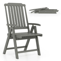 Foldable Patio Chair, All-Weather HDPE Outdoor Dining Chair w/ Armrest