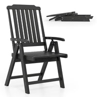 Foldable Patio Chair, All-Weather HDPE Outdoor Dining Chair w/ Armrest