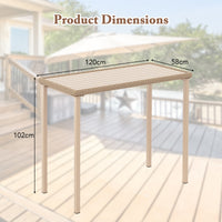 120 cm Outdoor Counter Height Table, for Backyard, Poolside, Balcony, Lawn