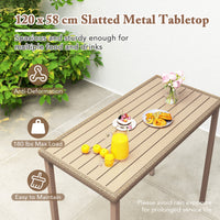 3 Pieces Patio Bar Table Set, Outdoor Bar Height Table & 2 Armless Chairs w/ Rattan Seat