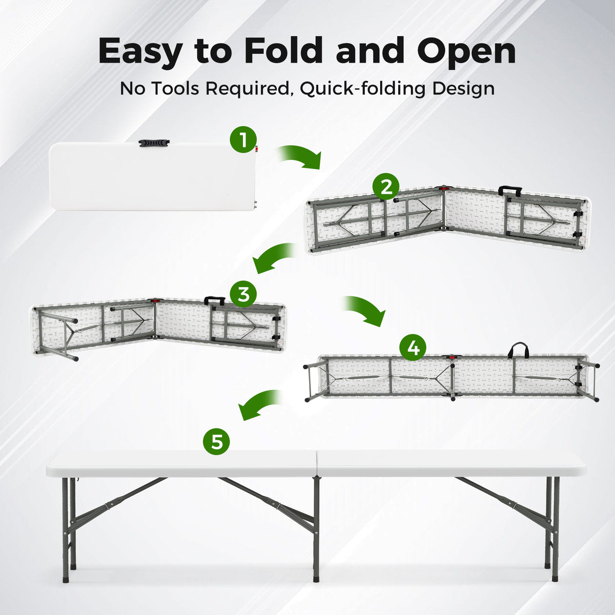 180cm Outdoor Plastic Folding Bench with Handle and Lock