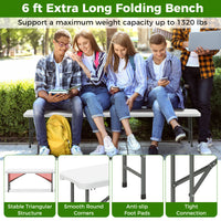 180cm Outdoor Plastic Folding Bench with Handle and Lock