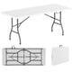180cm Outdoor Portable Folding Table, 160kg Fold-in-Half Table w/ HDPE Tabletop, Safe Lock Mechanism, Patio Folding Dining Table w/ Carrying Handle for Party, Picnic, Camping