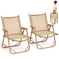 Folding Camp Chairs Set of 2, Lightweight Beach Chairs with Aluminum Frame