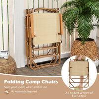 Folding Camp Chairs Set of 2, Lightweight Beach Chairs with Aluminum Frame