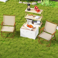 Folding Camp Chairs Set of 2, Lightweight Beach Chairs with Aluminum Frame