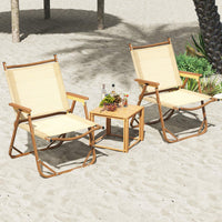 Folding Camp Chairs Set of 2, Lightweight Beach Chairs with Aluminum Frame