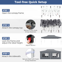 3 x 6 M Pop up Canopy with 6 Sidewalls, Outdoor Canopy Tent