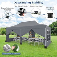 3 x 6 M Pop up Canopy with 6 Sidewalls, Outdoor Canopy Tent