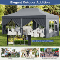 3 x 6 M Pop up Canopy with 6 Sidewalls, Outdoor Canopy Tent