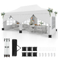 3 x 6 M Pop up Canopy with 6 Sidewalls, Outdoor Canopy Tent