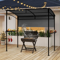 238 x 134 cm Grill Gazebo, Outdoor Patio BBQ Canopy w/ Steel Shelves