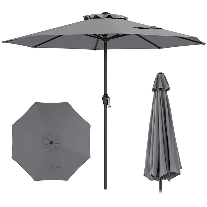 2.6M Patio Umbrella, Outdoor Heavy Duty Market Umbrella w/ Crank Handle
