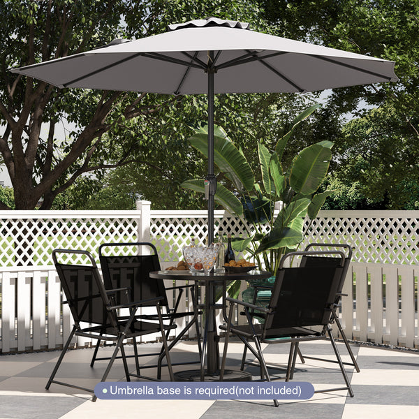 2.6M Patio Umbrella, Outdoor Heavy Duty Market Umbrella w/ Crank Handle