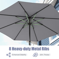2.6M Patio Umbrella, Outdoor Heavy Duty Market Umbrella w/ Crank Handle