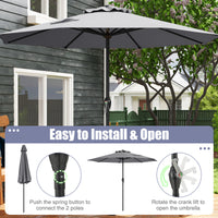 2.6M Patio Umbrella, Outdoor Heavy Duty Market Umbrella w/ Crank Handle