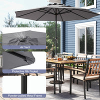 2.6M Patio Umbrella, Outdoor Heavy Duty Market Umbrella w/ Crank Handle