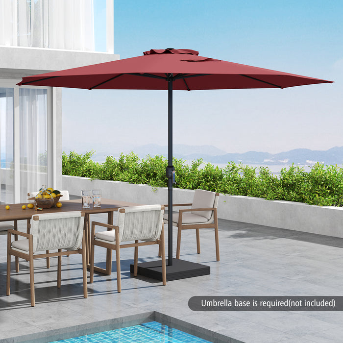 3.6 m Patio Outdoor Market Umbrella With Crank Handle
