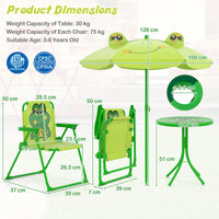 Toddler Outdoor Activity Table with 2 Folding Chairs & a Height Adjustable Umbrella