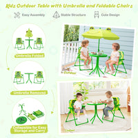Toddler Outdoor Activity Table with 2 Folding Chairs & a Height Adjustable Umbrella
