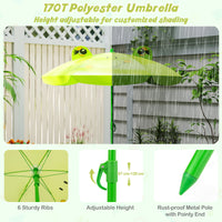 Toddler Outdoor Activity Table with 2 Folding Chairs & a Height Adjustable Umbrella