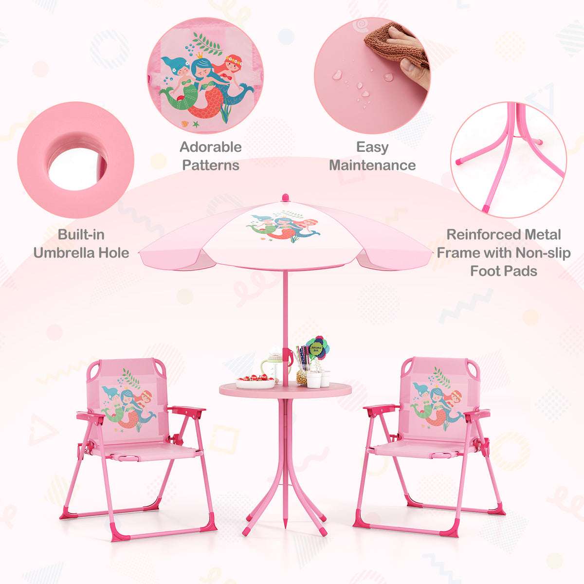 4 Pcs Kids Picnic Set Suits 3-6 Boys & Girls