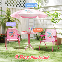 4 Pcs Kids Picnic Set Suits 3-6 Boys & Girls