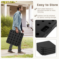 Patio Offset Umbrella Base, 100kg Capacity, Heavy-Duty 4-Piece Square Plate Set