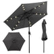 2.3M Solar Powered Patio Umbrella, Outdoor Heavy Duty Market Umbrella w/ LED Lights