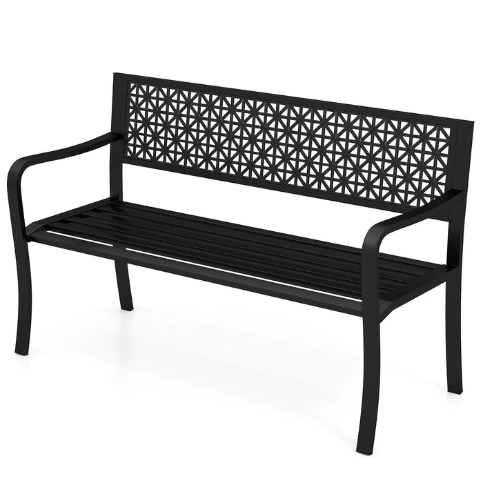 Outdoor Metal Loveseat Chair for Porch, Lawn, Yard and Park