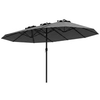 4.6 M Double-Sided Patio Umbrella with Hand-Crank System and Air Vents