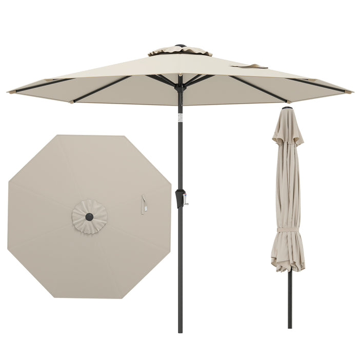 2.7m Patio Umbrella, Outdoor Heavy Duty Market Umbrella w/ Push Button Tilt