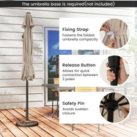 2.7m Patio Umbrella, Outdoor Heavy Duty Market Umbrella w/ Push Button Tilt