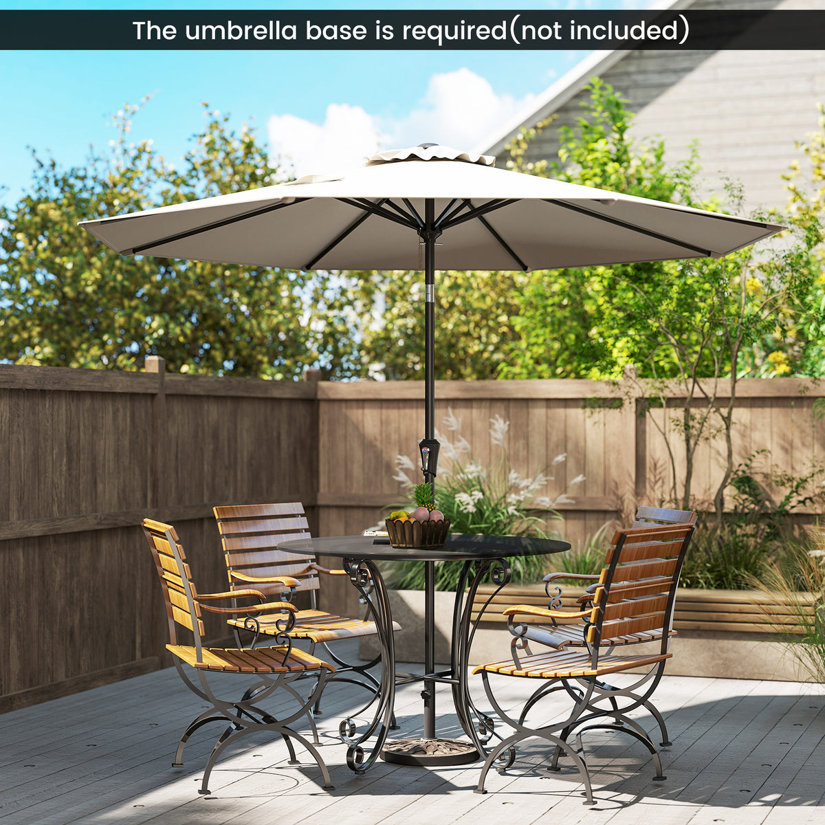2.7m Patio Umbrella, Outdoor Heavy Duty Market Umbrella w/ Push Button Tilt