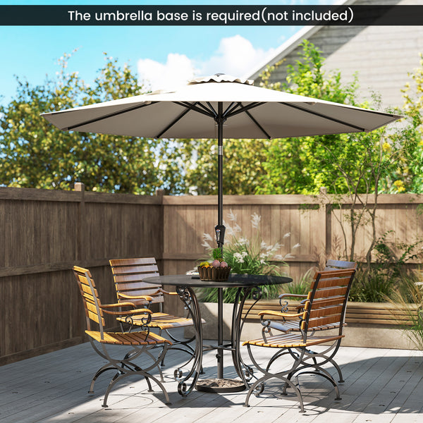 2.7m Patio Umbrella, Outdoor Heavy Duty Market Umbrella w/ Push Button Tilt