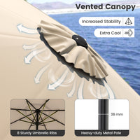 2.7m Patio Umbrella, Outdoor Heavy Duty Market Umbrella w/ Push Button Tilt