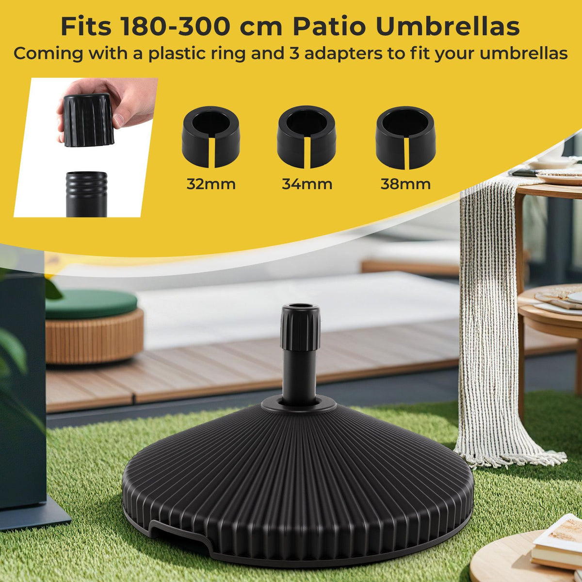 Fillable Umbrella Base with Shell Texture and 3 Couplers