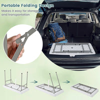 4 FT Folding Ice Table, Portable Outdoor Cooler Table with Drain
