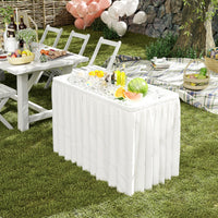 4 FT Folding Ice Table, Portable Outdoor Cooler Table with Drain