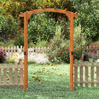 229 cm Garden Arch Wooden Arbor, Outdoor Wood Trellis for Climbing Plants