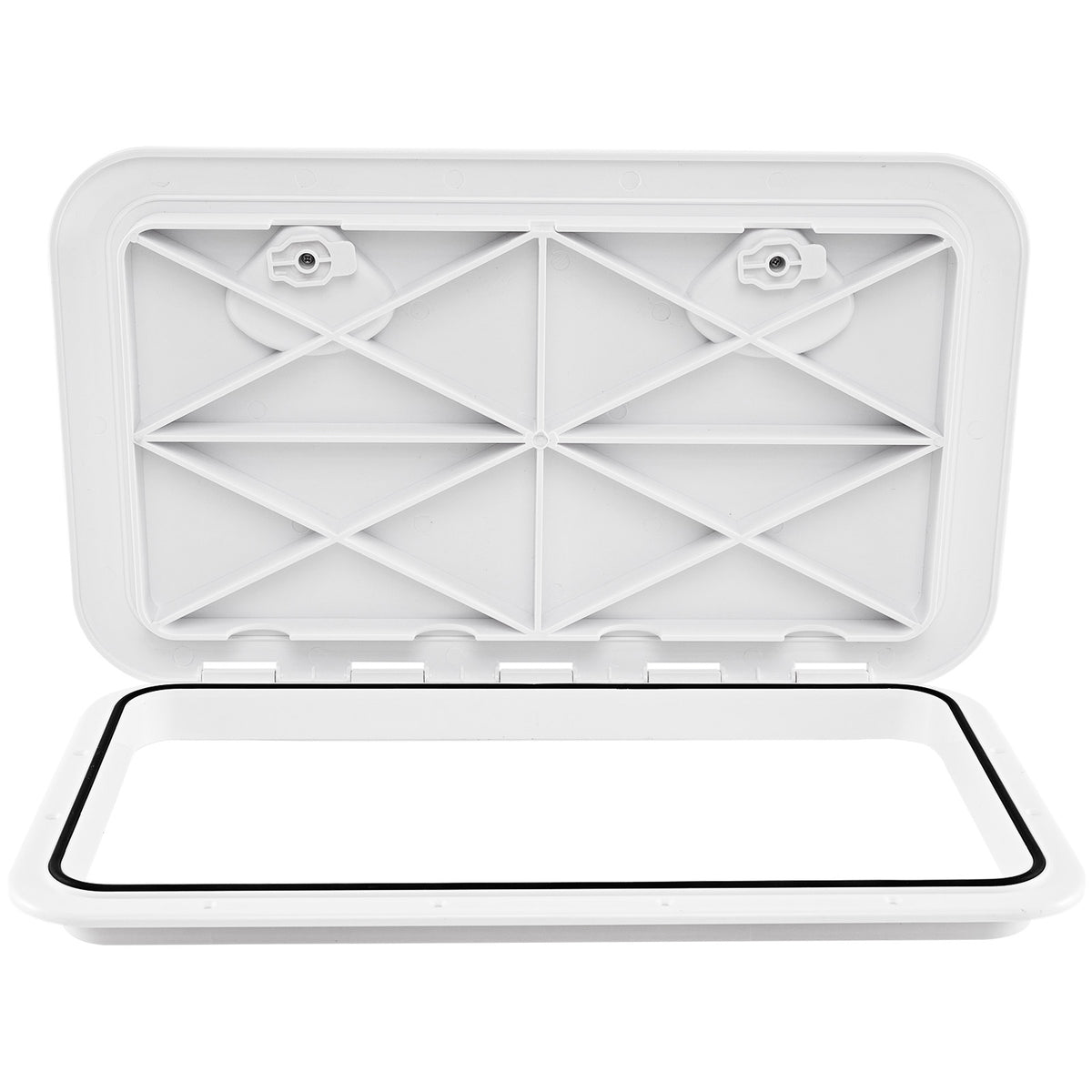60.5 x 35.5 cm (L x W) Boat Hatch, Marine Deck Access Hatch w/ 180°Lid Hinge & Non-Slip Surface