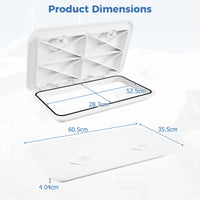 60.5 x 35.5 cm (L x W) Boat Hatch, Marine Deck Access Hatch w/ 180°Lid Hinge & Non-Slip Surface