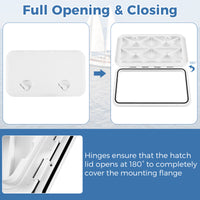 60.5 x 35.5 cm (L x W) Boat Hatch, Marine Deck Access Hatch w/ 180°Lid Hinge & Non-Slip Surface