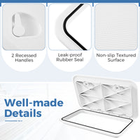 60.5 x 35.5 cm (L x W) Boat Hatch, Marine Deck Access Hatch w/ 180°Lid Hinge & Non-Slip Surface