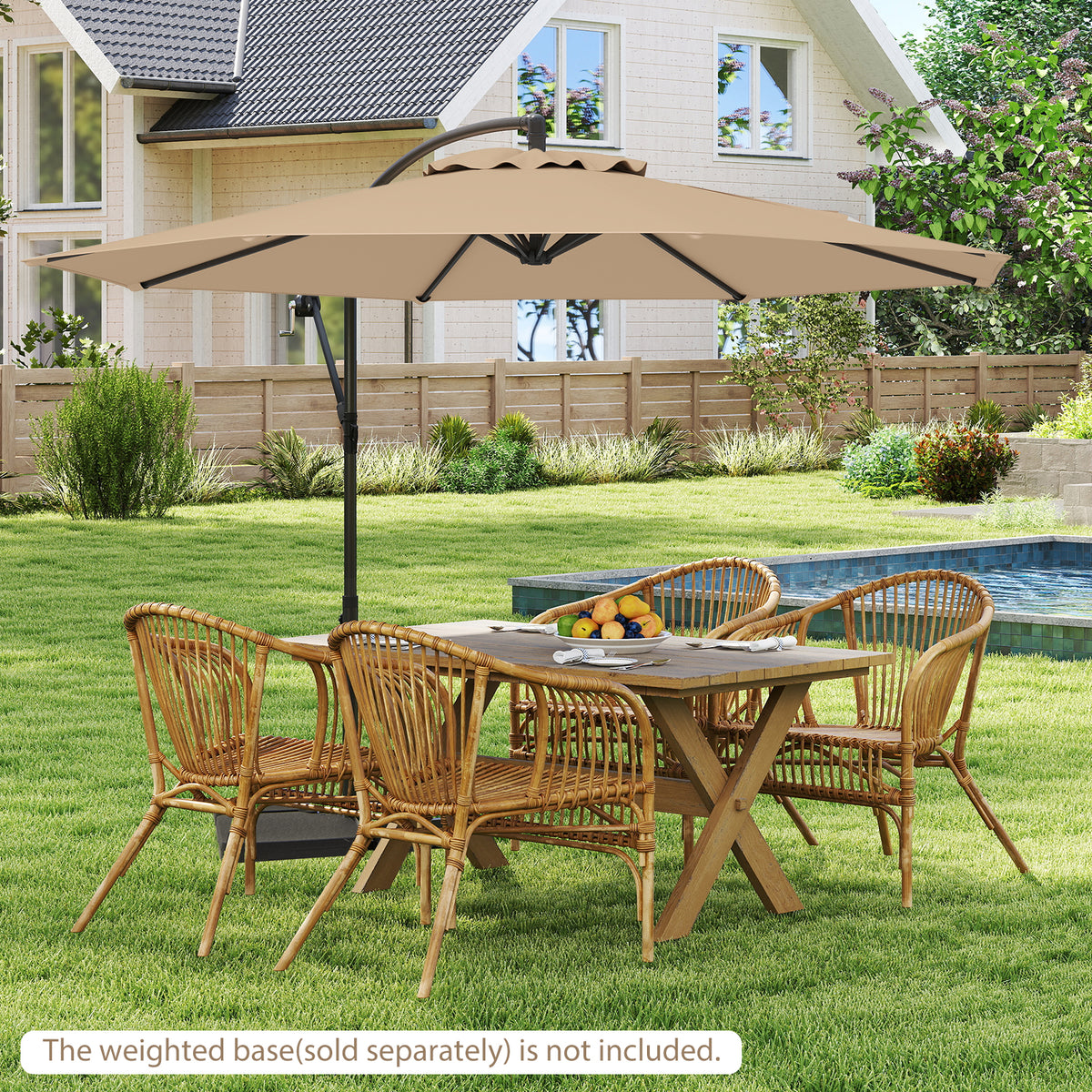 3M Patio Offset Umbrella w/8 Ribs